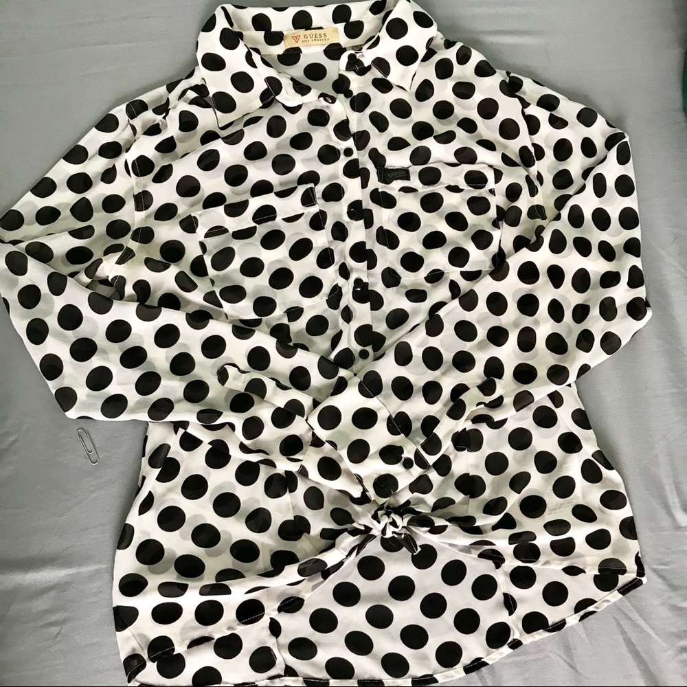 Guess Long Sleep Button Down Top